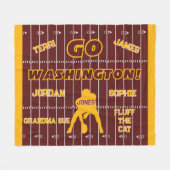 Commandeurs Football Bourgondië en Goud Fleece Deken (Voorkant (Horizontaal))