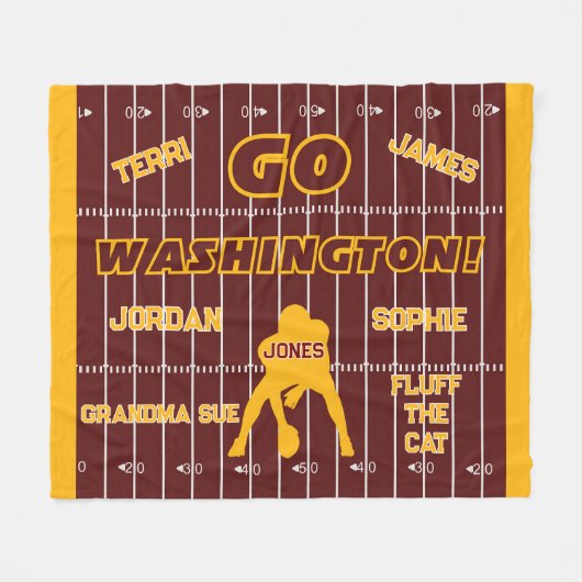 Commandeurs Football Bourgondië en Goud Fleece Deken (Voorkant (Horizontaal))