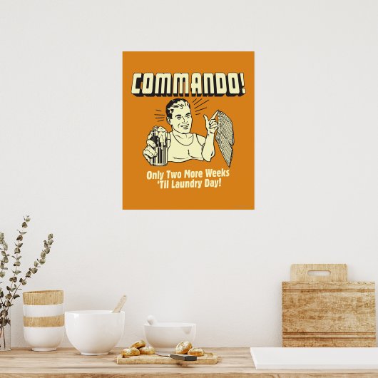 Commando: 2 weken tot wasdag poster (Keuken)