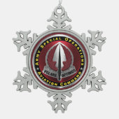 Commando bijzondere vluchtuitvoeringen tin sneeuwvlok ornament (Voorkant)