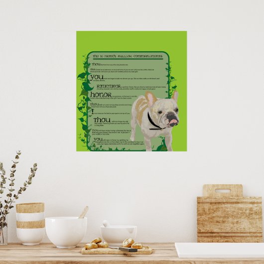 Commando Franse Bulldog Poster (Keuken)