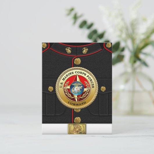 Commando Mariene Corps (MARFORCOM) [3D] Briefkaart (Staand voorkant)