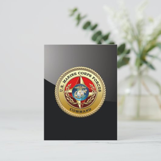Commando Mariene Corps (MARFORCOM) [3D] Briefkaart (Staand voorkant)