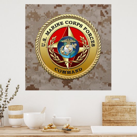 Commando Mariene Corps (MARFORCOM) [3D] Poster (Keuken)