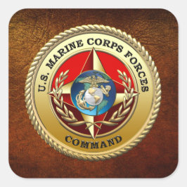 Commando Mariene Corps (MARFORCOM) [3D] Vierkante Sticker