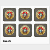 Commando Mariene Corps (MARFORCOM) [3D] Vierkante Sticker (Vel)