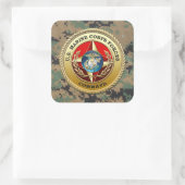 Commando Mariene Corps (MARFORCOM) [3D] Vierkante Sticker (Tas)