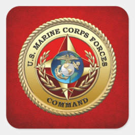Commando Mariene Corps (MARFORCOM) [3D] Vierkante Sticker