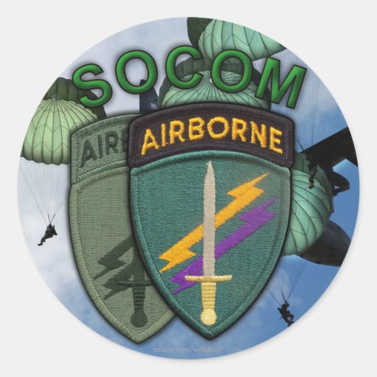 Commando speciale operaties civiele zaken socom St Ronde Sticker (Voorkant)