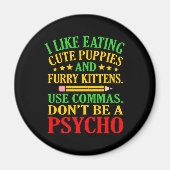 Commas English Language Teacher Teach Student Magneet (Voorkant)