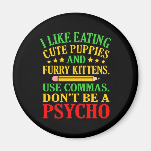 Commas English Language Teacher Teach Student Magneet (Voorkant)