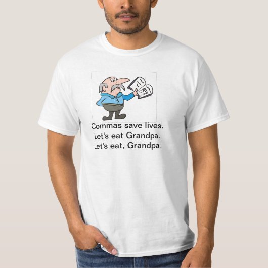 Commas redt levens t-shirt voor mannen (Voorkant)