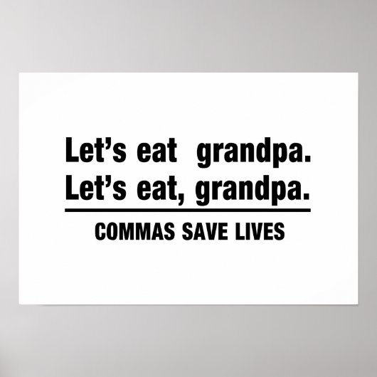 Commas Save Grandpas Poster (Voorkant)