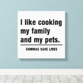 Commas Save Lives Canvas Afdruk (Insitu (Houten vloer))