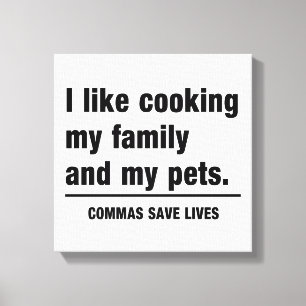 Commas Save Lives Canvas Afdruk