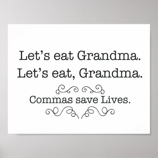 Commas Save Lives Poster (Voorkant)