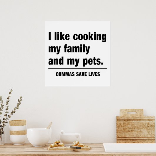 Commas Save Lives Poster (Keuken)
