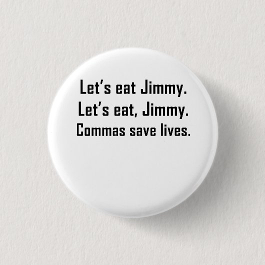 Commas Save Lives Ronde Button 3,2 Cm (Voorkant)