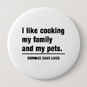 Commas Save Lives Ronde Button 4,0 Cm (Voorkant)