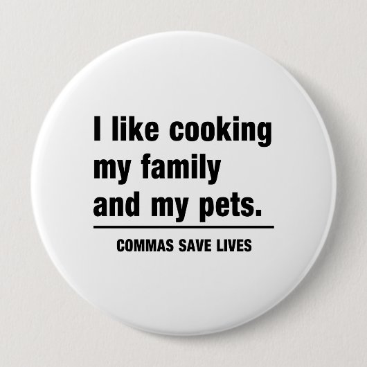 Commas Save Lives Ronde Button 4,0 Cm (Voorkant)