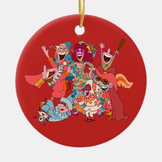 Commedia dell'Arte, een rare stelletje. Keramisch Ornament (Voorkant)