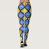 Commedia dell'Arte Harlequin Blue & Gold Leggings (Achterkant)