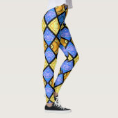 Commedia dell'Arte Harlequin Blue & Gold Leggings (Rechts)