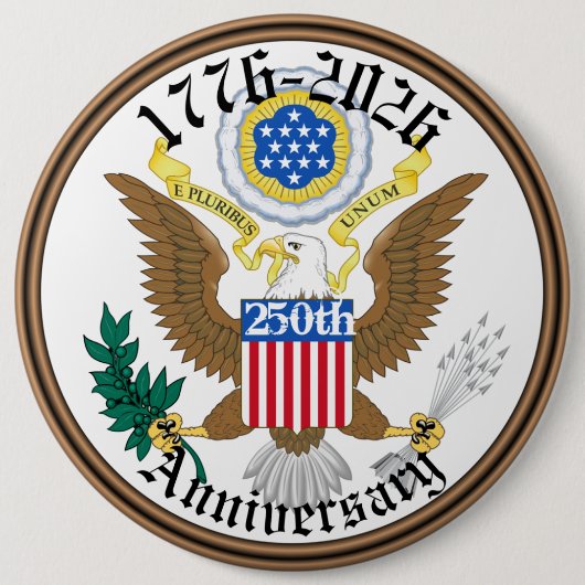 Commemorate 250 Years of USA Freedom Ronde Button 6,0 Cm (Voorkant)