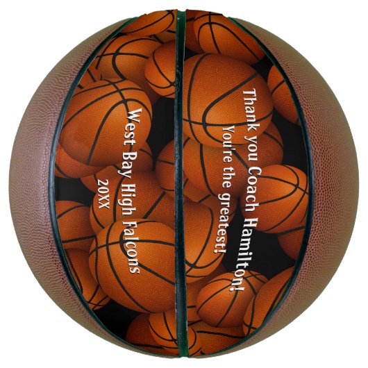 Commemoratie team cadeau bedankt coach mini basketbal (Verticaal)