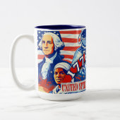 Commemorative 1776-2026 USA Personalized Tweekleurige Koffiemok (Links)