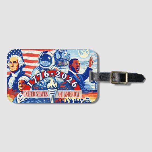 Commemorative 1776-2026 USA Semiquincentennial Bagagelabel (Voorkant (horizontaal))
