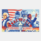 Commemorative 1776-2026 USA Semiquincentennial  Rechthoekige Sticker (Voorkant)