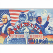 Commemorative 1776-2026 USA Semiquincentennial  Sticker (Voorkant)