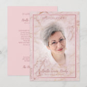 Commemorative Celebration of Life Pink Faux Marble (Voorkant / Achterkant)