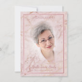 Commemorative Celebration of Life Pink Faux Marble (Voorkant)