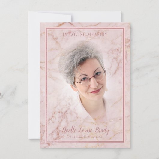 Commemorative Celebration of Life Pink Faux Marble (Voorkant)