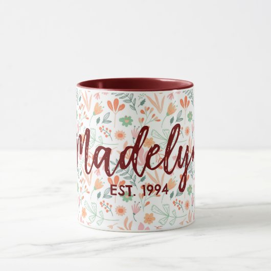 Commemorative floral mug mok (Midden)