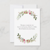 Commemorative In memoriam Floral in Pink & Red Kaart (Achterkant)