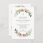 Commemorative In memoriam Floral in Pink & Red Kaart (Voorkant / Achterkant)