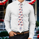 Commemorative USA 250th Anniversary  Neck Tie Stropdas<br><div class="desc">Celebrate 250 years of American independence with this striking commemorative neck tie honoring the historic milestone of 1776–2026. The top part of the tie is a pattern of USA flags. At the bottom is a beautifully crafted illustration inspired by the iconic Golden Gate Bridge, symbolizing American ingenuity, strength, and connection...</div>