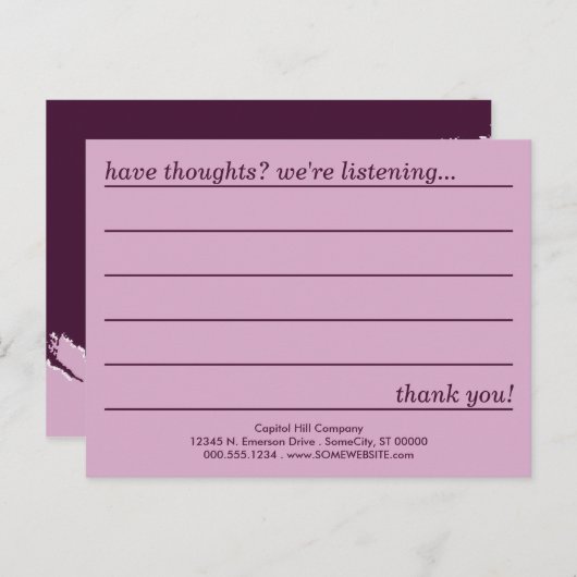 commentaar briefkaart : emo - stijl (Voorkant / Achterkant)