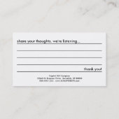 commentaar kaart geschilderde spaanders visitekaartje (Achterkant)