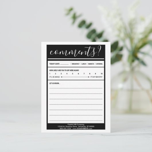 commentaar op mailinglijst briefkaart (Staand voorkant)