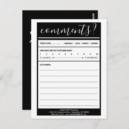 commentaar op mailinglijst briefkaart (Voorkant / Achterkant)