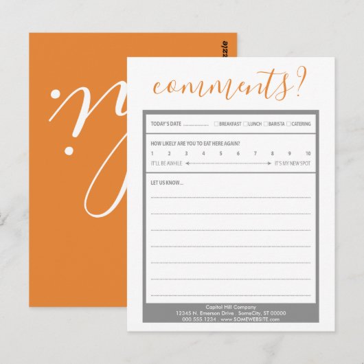 commentaar op mailinglijst briefkaart (Voorkant / Achterkant)