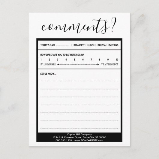 commentaar op mailinglijst briefkaart (Voorkant)