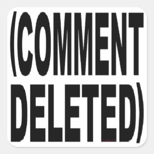 COMMENTAAR VERWIJDERD VIERKANTE STICKER