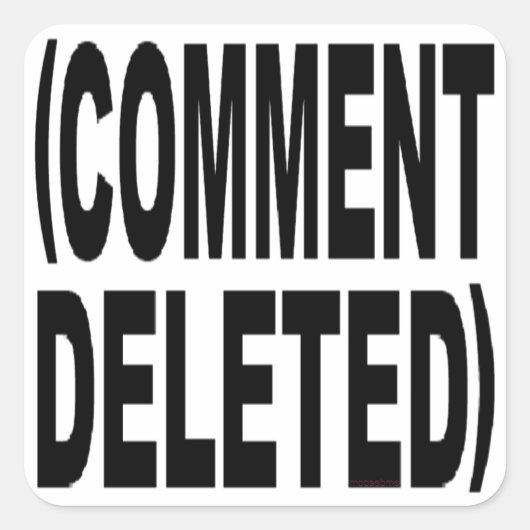 COMMENTAAR VERWIJDERD VIERKANTE STICKER (Voorkant)