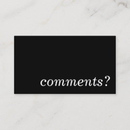 commentaar? visitekaartje