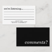 commentaar? visitekaartje (Voorkant / Achterkant)